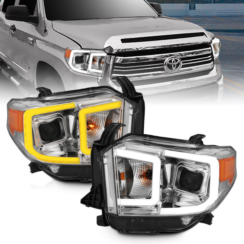 ANZO 14-17 Toyota Tundra Plank Style Projector Headlights Chrome w/ Amber ANZO 14-17 Toyota Tundra Plank Style Projector Headlights Chrome w/ Amber