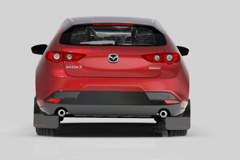 Rally Armor 19-24 Mazda3 Hatchback Red UR Mud Flap w/White Logo Rally Armor 19-24 Mazda3 Hatchback Red UR Mud Flap w/White Logo