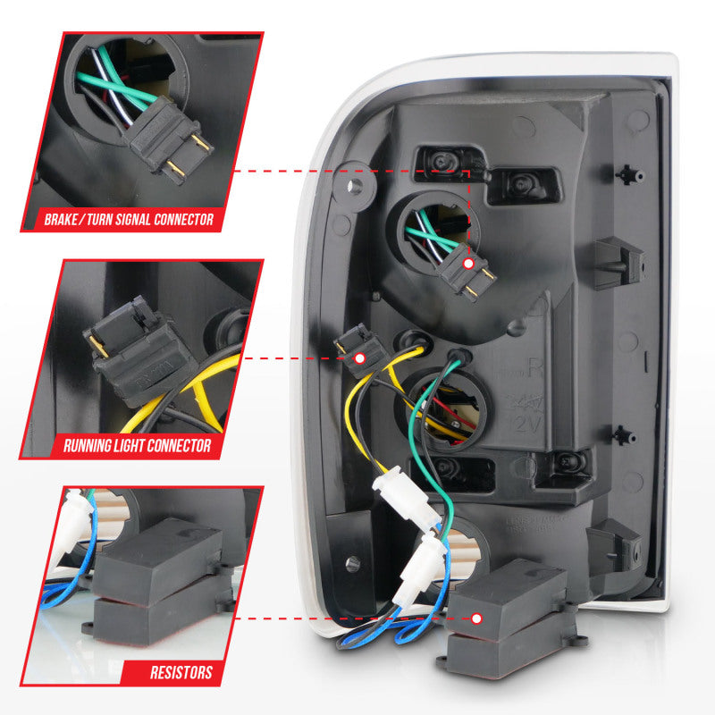 ANZO 1993-1997 Ford  Ranger LED Tail Lights w/ Light Bar Black Housing Clear Lens ANZO 1993-1997 Ford  Ranger LED Tail Lights w/ Light Bar Black Housing Clear Lens