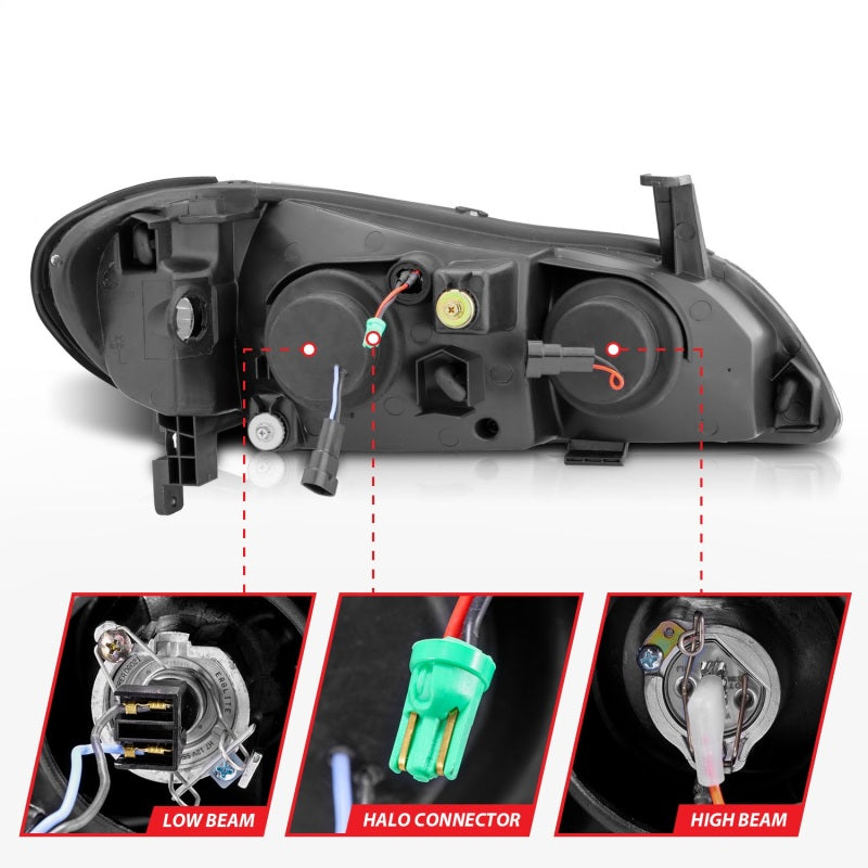 ANZO 2000-2004 Infiniti I30 Projector Headlights w/ Halo Black ANZO 2000-2004 Infiniti I30 Projector Headlights w/ Halo Black