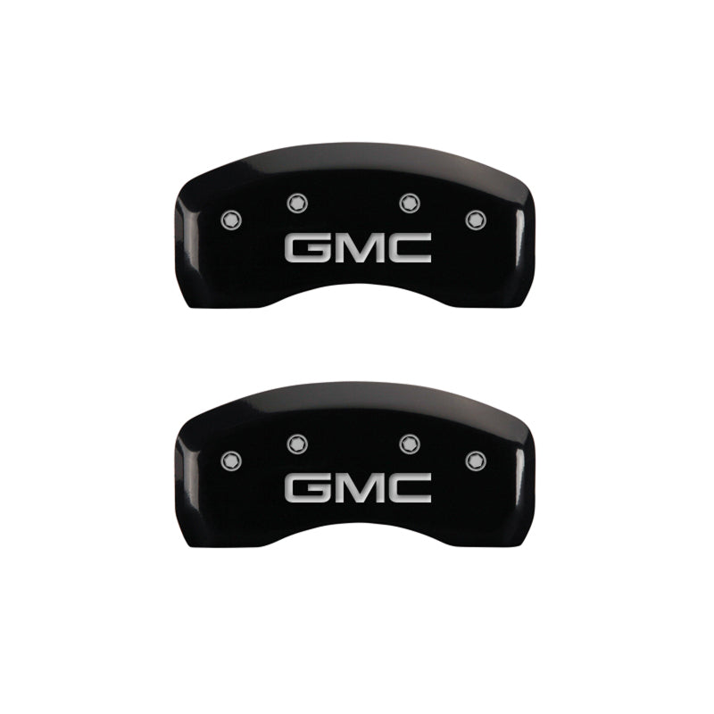 MGP 4 Caliper Covers Engraved Front & Rear GMC Black finish silver ch MGP 4 Caliper Covers Engraved Front & Rear GMC Black finish silver ch