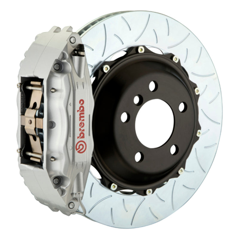 Brembo 99-07 Evo VI/VII/VIII/IXFront GT BBK 6 Piston Cast 355x32 2pc Rotor Slotted Type3-Silver Brembo 99-07 Evo VI/VII/VIII/IXFront GT BBK 6 Piston Cast 355x32 2pc Rotor Slotted Type3-Silver