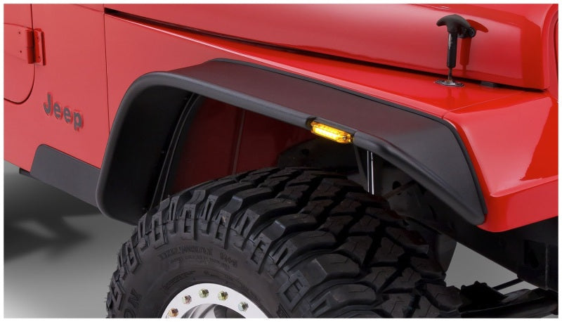 Bushwacker 87-95 Jeep Wrangler Flat Style Flares 4pc Excludes Renegade - Black Bushwacker 87-95 Jeep Wrangler Flat Style Flares 4pc Excludes Renegade - Black
