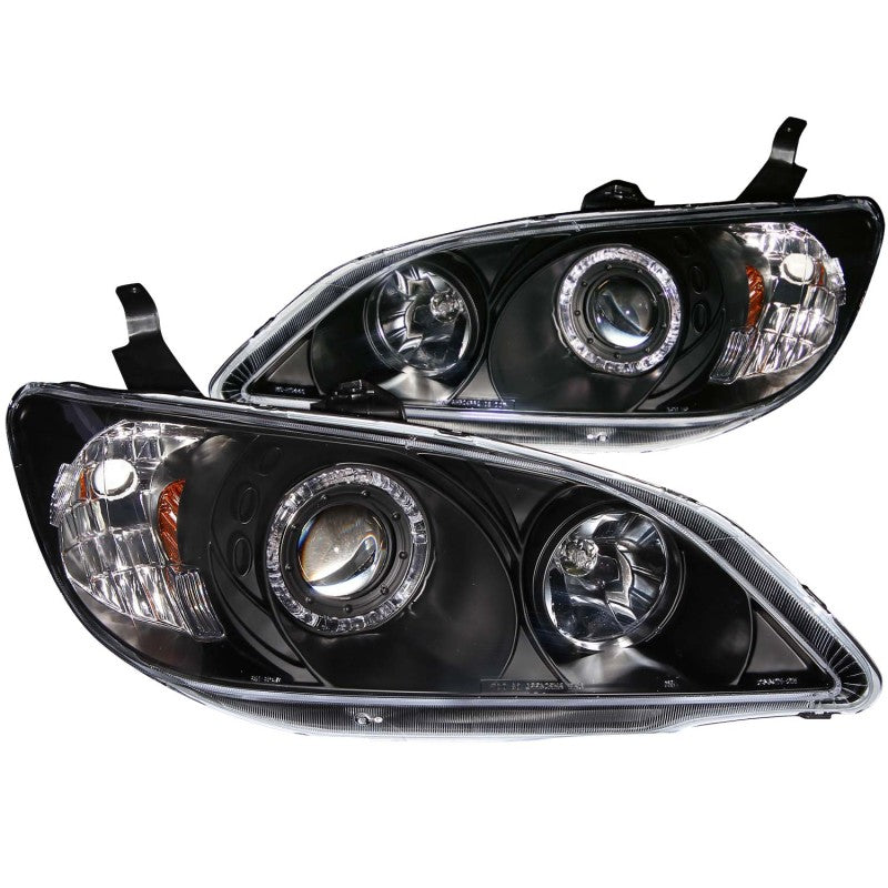 ANZO 2004-2005 Honda Civic Projector Headlights w/ Halo Black ANZO 2004-2005 Honda Civic Projector Headlights w/ Halo Black