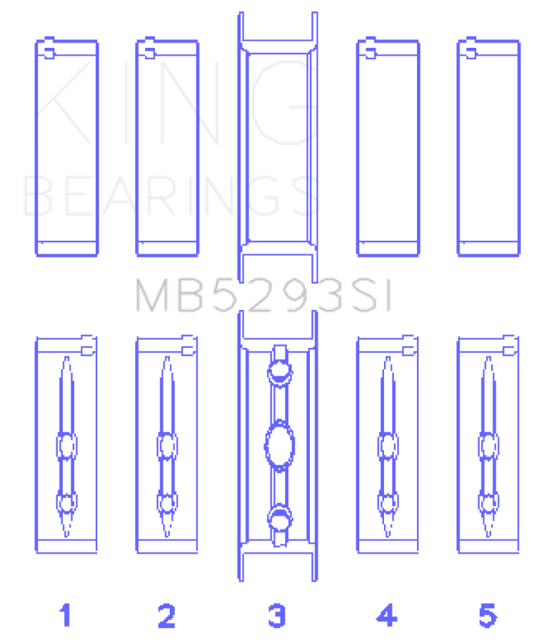 King GM 294/325/345/364CI 4.8/5.3/5.7/6.0L L20/LS1/LS2/LS4/LS6 (Size 001) Main Bearing Set King GM 294/325/345/364CI 4.8/5.3/5.7/6.0L L20/LS1/LS2/LS4/LS6 (Size 001) Main Bearing Set