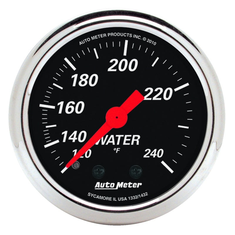 Autometer Designer Black 2 1/16in 120-240 Deg F Mechanical Water Temp Gauge Autometer Designer Black 2 1/16in 120-240 Deg F Mechanical Water Temp Gauge