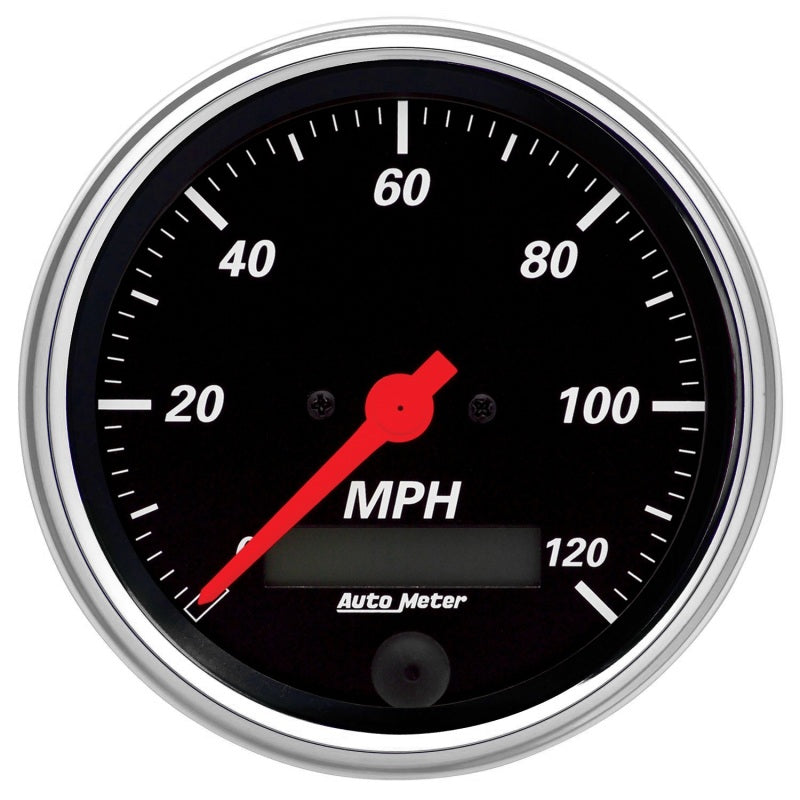 Autometer Designer Black 3-3/8in Electric 120MPH Programmable Speedometer Autometer Designer Black 3-3/8in Electric 120MPH Programmable Speedometer