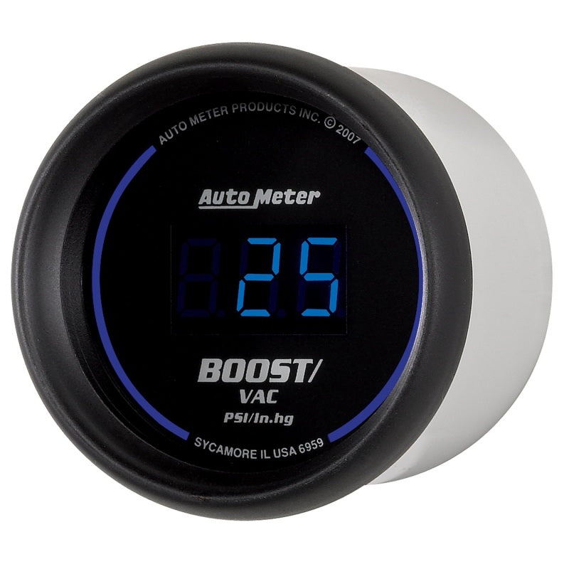 Autometer Cobalt Digital 52.4mm Black Vacuum/Boost Gauge Autometer Cobalt Digital 52.4mm Black Vacuum/Boost Gauge