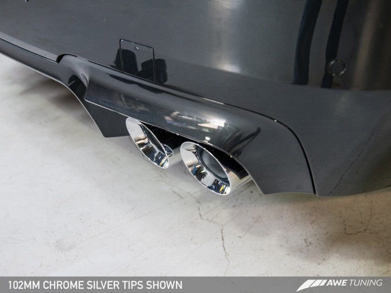 AWE Tuning BMW F10 M5 Touring Edition Axle-Back Exhaust Chrome Silver Tips AWE Tuning BMW F10 M5 Touring Edition Axle-Back Exhaust Chrome Silver Tips