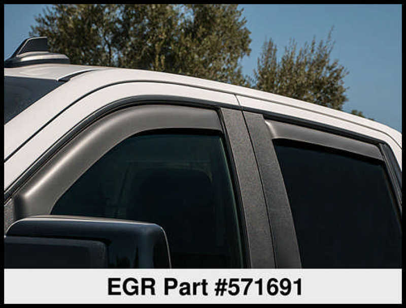 EGR 2019 Chevy 1500 Crew Cab In-Channel Window Visors - Dark Smoke EGR 2019 Chevy 1500 Crew Cab In-Channel Window Visors - Dark Smoke