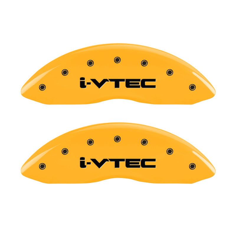 MGP 4 Caliper Covers Engraved Front & Rear i-Vtec Yellow finish black ch MGP 4 Caliper Covers Engraved Front & Rear i-Vtec Yellow finish black ch