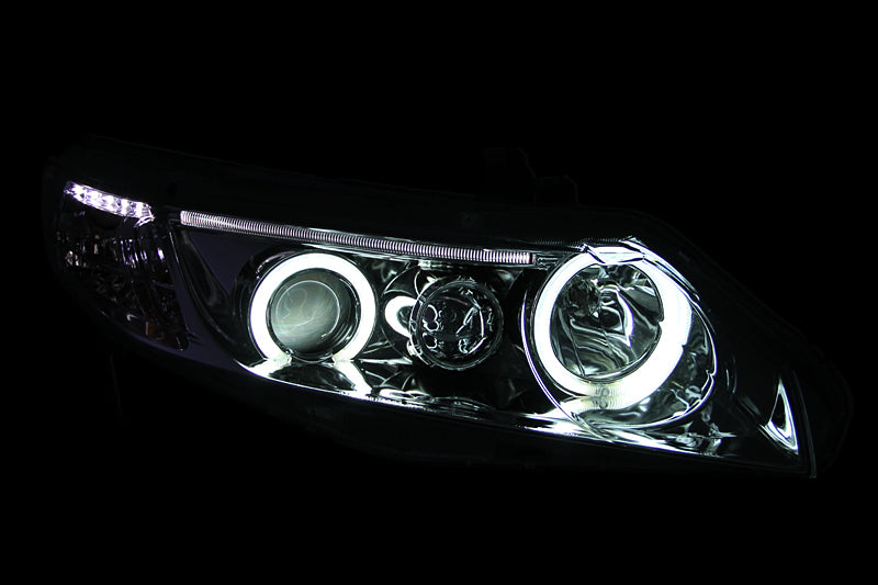ANZO 2006-2011 Honda Civic Projector Headlights w/ Halo Chrome (CCFL) ANZO 2006-2011 Honda Civic Projector Headlights w/ Halo Chrome (CCFL)