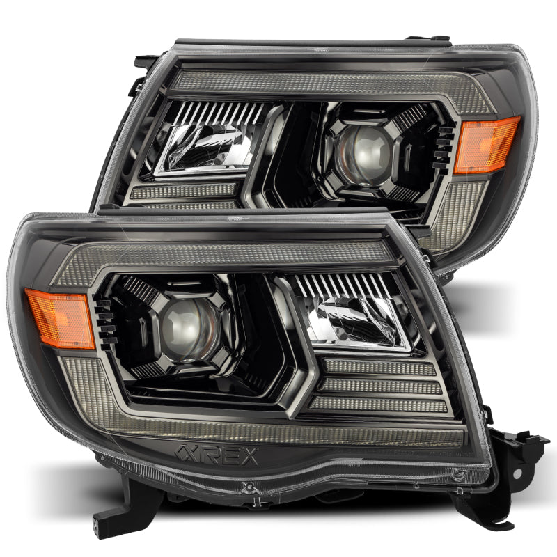 AlphaRex 05-11 Toyota Tacoma LUXX LED Projector Headlights Plank Style Alpha Black w/Activ Light/DRL AlphaRex 05-11 Toyota Tacoma LUXX LED Projector Headlights Plank Style Alpha Black w/Activ Light/DRL
