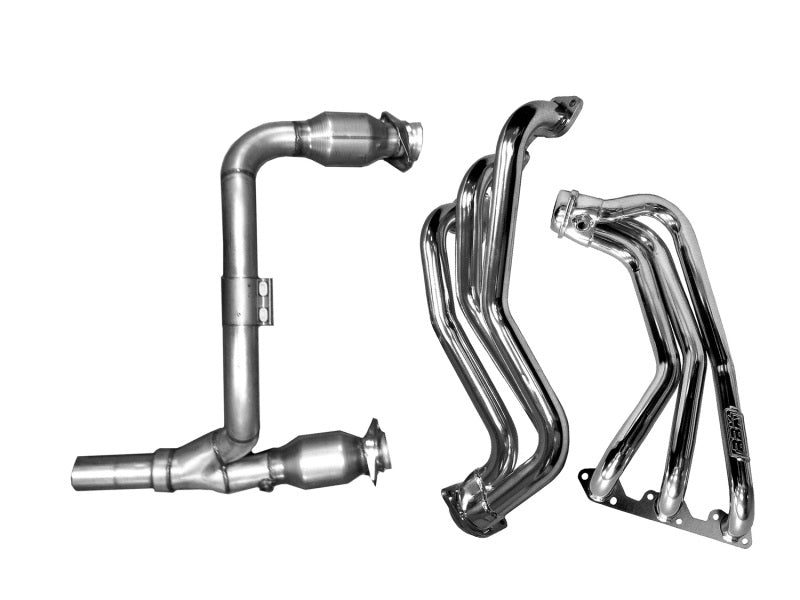 BBK 07-11 Jeep 3.8 V6 Long Tube Exhaust Headers And Y Pipe And Converters - 1-5/8 Chrome BBK 07-11 Jeep 3.8 V6 Long Tube Exhaust Headers And Y Pipe And Converters - 1-5/8 Chrome