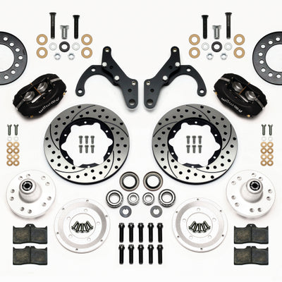 Wilwood Forged Dynalite Front Kit 11.00in Drilled 65-68 Chevy Impala -Drum Spindle