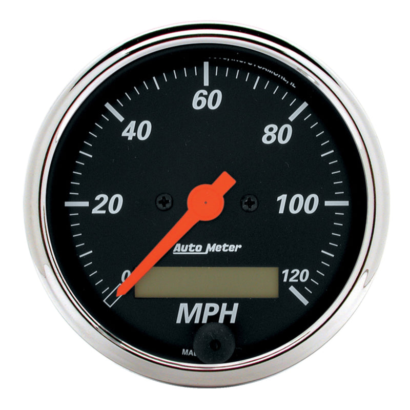 Autometer Designer Black 3-1/8in Electronic Programmable 120MPH Speedometer Autometer Designer Black 3-1/8in Electronic Programmable 120MPH Speedometer