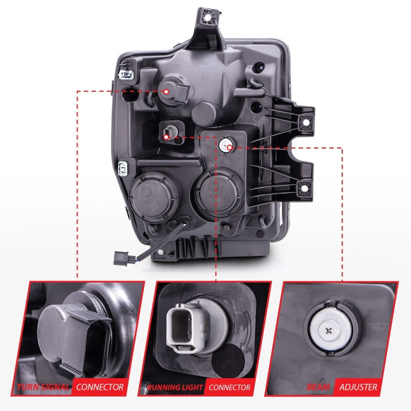 ANZO 2008-2010 Ford F-250 Projector Headlights w/ Halo Chrome (CCFL) ANZO 2008-2010 Ford F-250 Projector Headlights w/ Halo Chrome (CCFL)