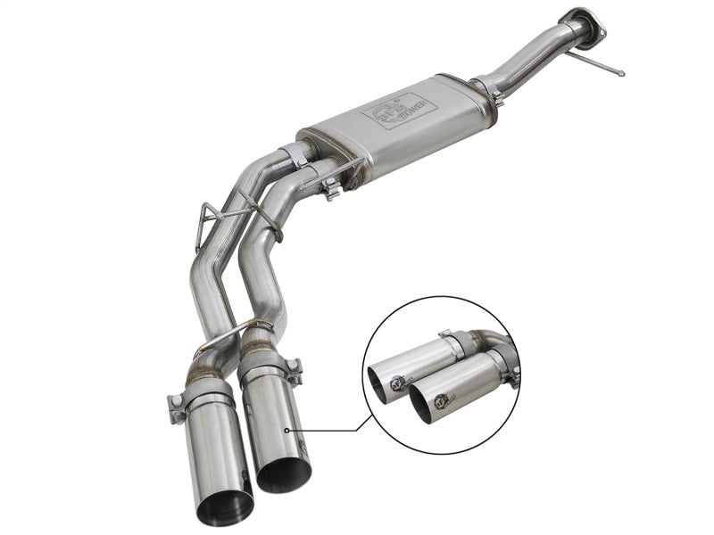 aFe Rebel Series 3in. to 2.5in. 409 SS C/B Exhaust 11-14 Ford F-150 V6-3.5L (tt) - Polished Tip aFe Rebel Series 3in. to 2.5in. 409 SS C/B Exhaust 11-14 Ford F-150 V6-3.5L (tt) - Polished Tip