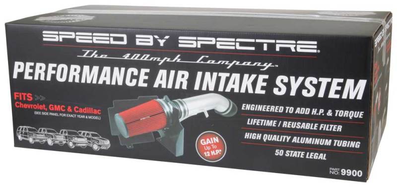 Spectre 99-07 GM Truck V8-4.8/5.3/6.0L F/I Air Intake Kit - Clear Anodized w/Red Filter Spectre 99-07 GM Truck V8-4.8/5.3/6.0L F/I Air Intake Kit - Clear Anodized w/Red Filter