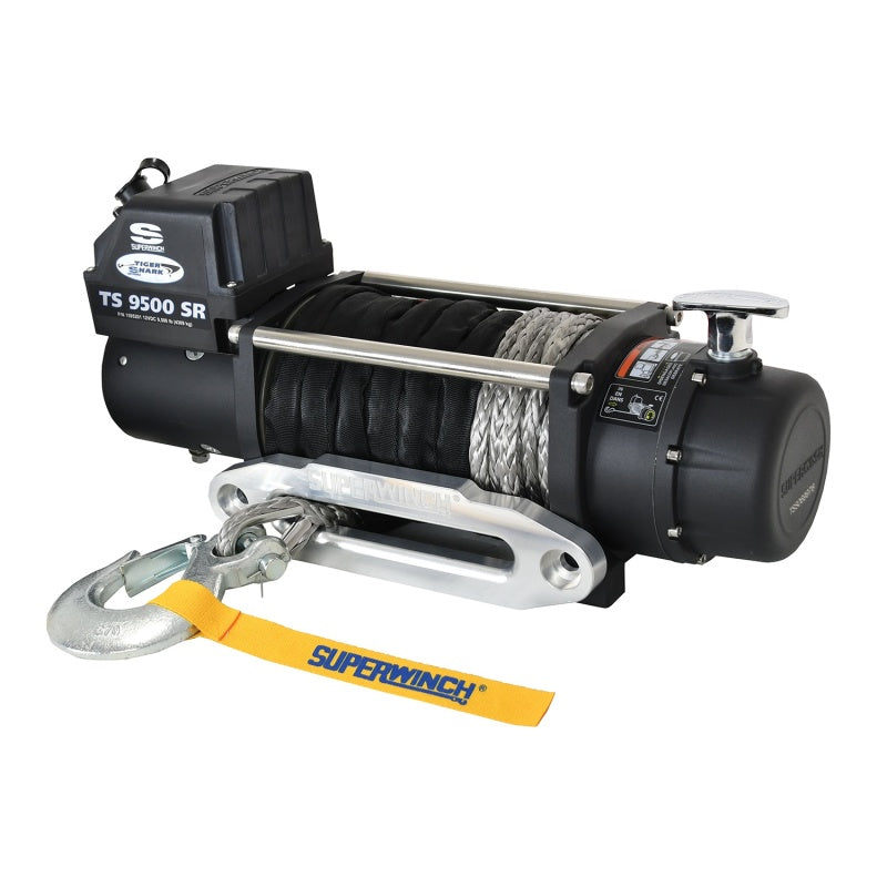 Superwinch 9500 LBS 12V DC 3/8in x 80ft Synthetic Rope Tiger Shark 9500 Winch Superwinch 9500 LBS 12V DC 3/8in x 80ft Synthetic Rope Tiger Shark 9500 Winch