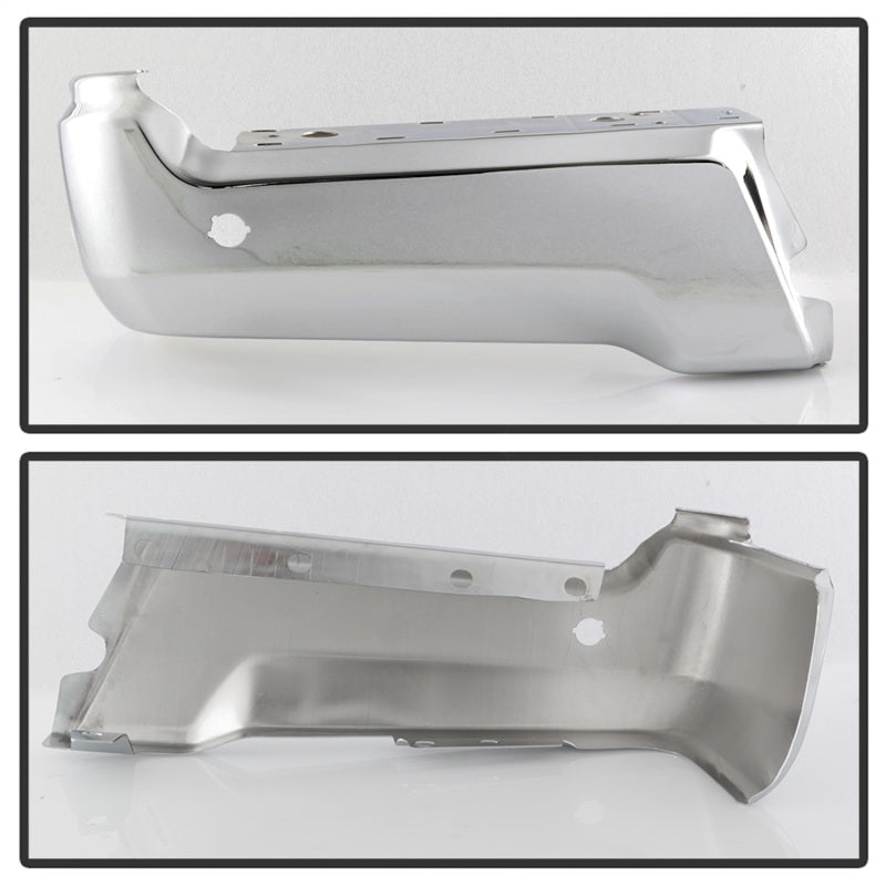 XTune 17-19 Ford F250/ F350 Rear Left Bumper Cap End w/ Sensor Hole - Chrome RB-FF25017-BEWS-L XTune 17-19 Ford F250/ F350 Rear Left Bumper Cap End w/ Sensor Hole - Chrome RB-FF25017-BEWS-L