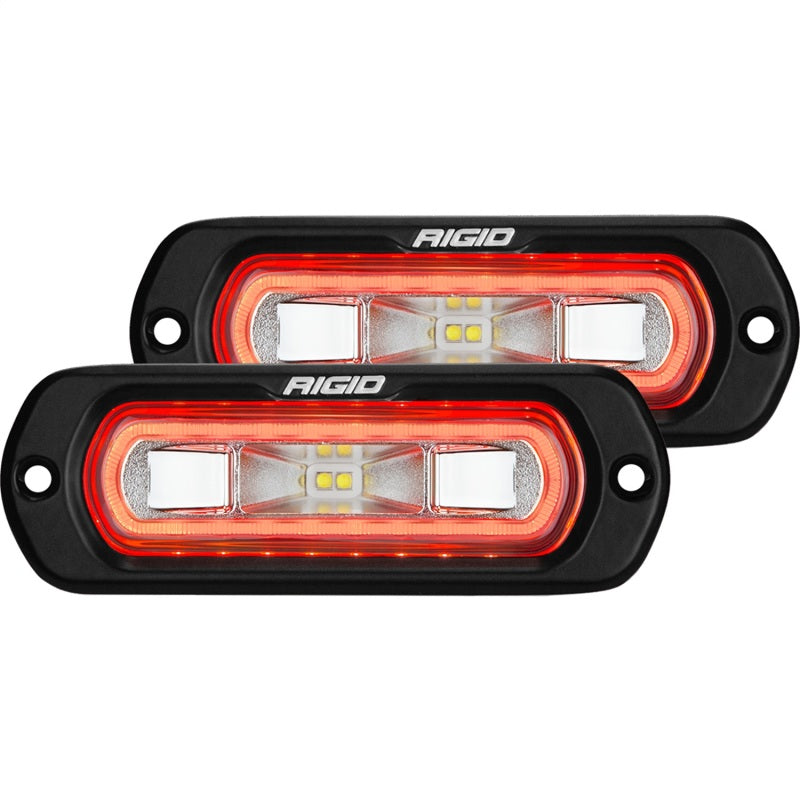 Rigid Industries SR-L Series Flush Mount LED Spreader Pair w/ Amber Halo - Universal Rigid Industries SR-L Series Flush Mount LED Spreader Pair w/ Amber Halo - Universal