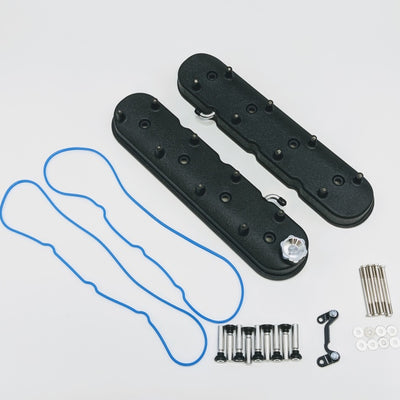 Granatelli 96-22 GM LS Tall Valve Cover w/Angled Coil Mounts - Black Wrinkle (Pair)