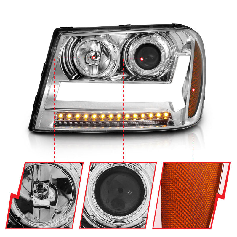 ANZO 2006-2009 Chevrolet Trailblazer Projector Headlights w/ Plank Style Design Chrome w/ Amber ANZO 2006-2009 Chevrolet Trailblazer Projector Headlights w/ Plank Style Design Chrome w/ Amber