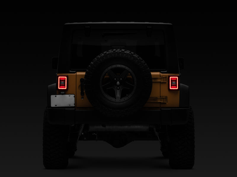 Raxiom 07-18 Jeep Wrangler JK JL Style LED Tail Lights- Black Housing - Red Lens Raxiom 07-18 Jeep Wrangler JK JL Style LED Tail Lights- Black Housing - Red Lens