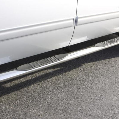 Lund 15-18 Ford F-150 SuperCrew 4in. Oval Straight SS Nerf Bars - Polished