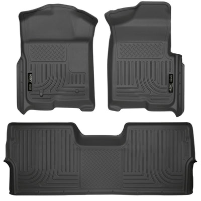 Husky Liners 09-12 Ford F-150 Super Crew Cab WeatherBeater Combo Black Floor Liners