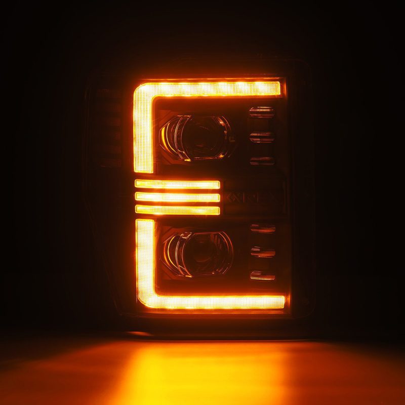 AlphaRex 08-10 Ford F250-550 PRO-Series Projector headlights Black w/Activ Light/Seq Signal AlphaRex 08-10 Ford F250-550 PRO-Series Projector headlights Black w/Activ Light/Seq Signal