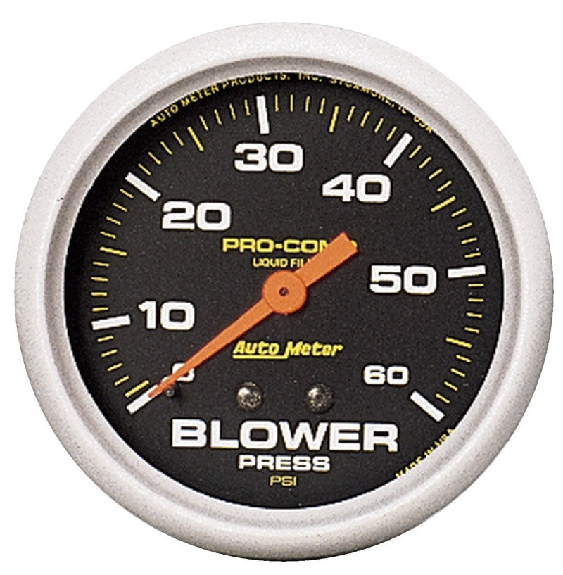Autometer Pro-Comp 2 5/8in 0-60 PSI Liquid Filled Mech Blower Pressure Gauge Autometer Pro-Comp 2 5/8in 0-60 PSI Liquid Filled Mech Blower Pressure Gauge