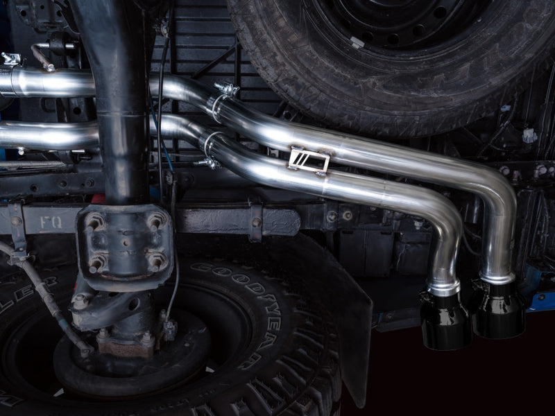 AWE 16-22 Toyota Tacoma 0FG Catback Exhaust w/ BashGuard - Dual Diamond Black Tips AWE 16-22 Toyota Tacoma 0FG Catback Exhaust w/ BashGuard - Dual Diamond Black Tips