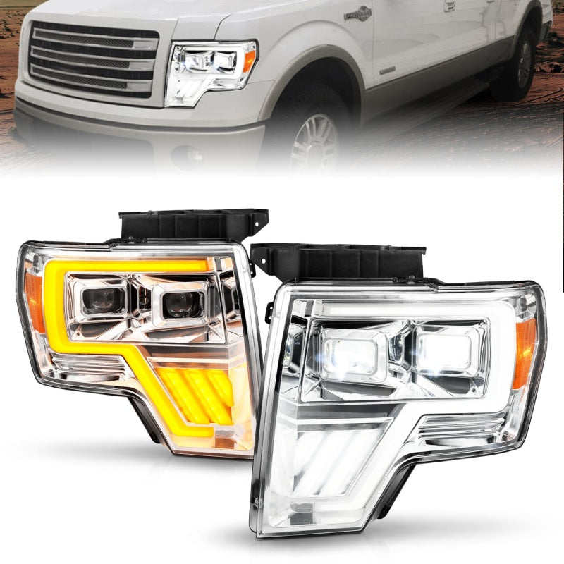 ANZO 09-14 Ford F-150 Full LED Proj Headlights w/Initiation Feature - Chrome ANZO 09-14 Ford F-150 Full LED Proj Headlights w/Initiation Feature - Chrome