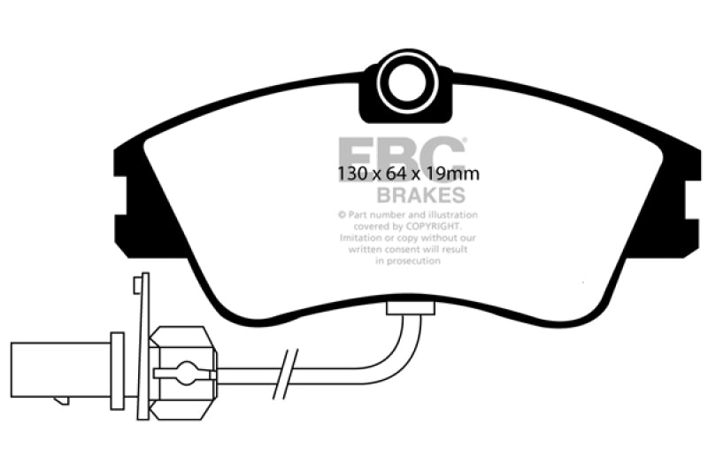 EBC 00 Volkswagen Eurovan 2.8 (Lucas) with Wear Leads Greenstuff Front Brake Pads EBC 00 Volkswagen Eurovan 2.8 (Lucas) with Wear Leads Greenstuff Front Brake Pads