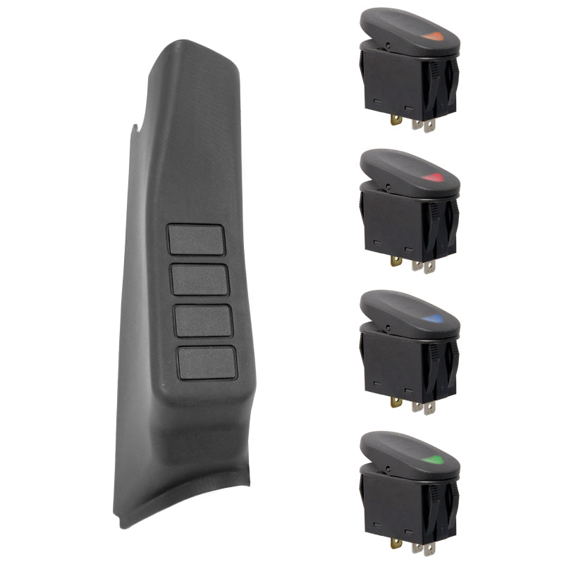 Rugged Ridge A-Pillar 4 Switch Pod Black RHD 11-18 Jeep Wrangler JK Rugged Ridge A-Pillar 4 Switch Pod Black RHD 11-18 Jeep Wrangler JK