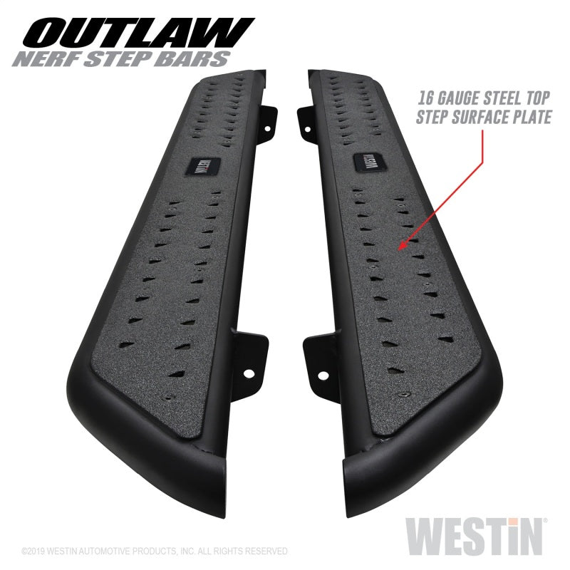 Westin 15-20 Ford F-150 SuperCab / 17-20 F-250/350 SuperCab Outlaw Nerf Step Bars - Textured Black Westin 15-20 Ford F-150 SuperCab / 17-20 F-250/350 SuperCab Outlaw Nerf Step Bars - Textured Black