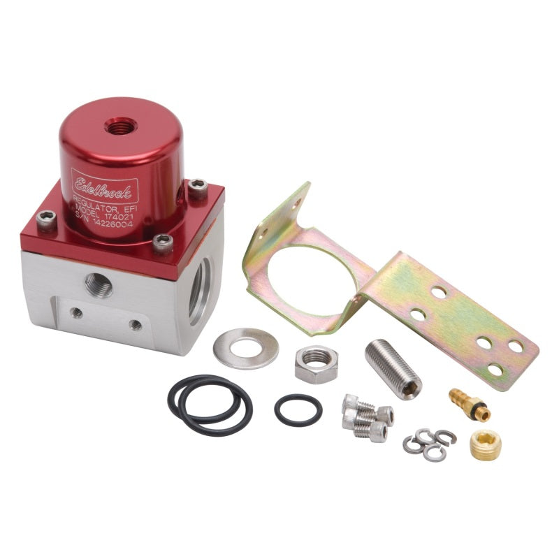 Edelbrock Fuel Pressure Regulator EFI 180 GPH 35-90 PSI -10In/Out -6 Return Red/Clear Edelbrock Fuel Pressure Regulator EFI 180 GPH 35-90 PSI -10In/Out -6 Return Red/Clear