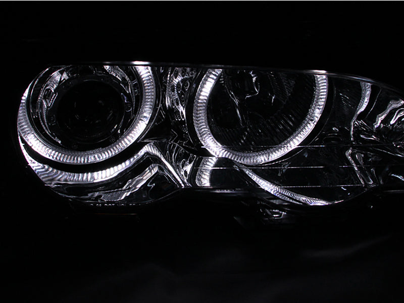 ANZO 2000-2003 BMW 3 Series E46 Projector Headlights w/ Halo Chrome ANZO 2000-2003 BMW 3 Series E46 Projector Headlights w/ Halo Chrome