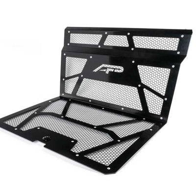 Agency Power 14-18 Polaris RZR XP 1000 / XP Turbo Vented Engine Cover - Gloss Black/Matte Black Mesh