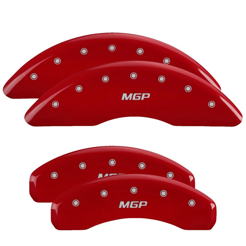 MGP 4 Caliper Covers Engraved Front & Rear MGP Red finish silver ch MGP 4 Caliper Covers Engraved Front & Rear MGP Red finish silver ch