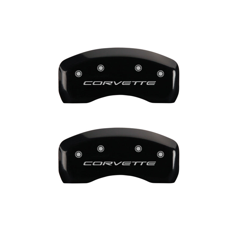 MGP 4 Caliper Covers Engraved Front & Rear C5/Corvette Black finish silver ch MGP 4 Caliper Covers Engraved Front & Rear C5/Corvette Black finish silver ch