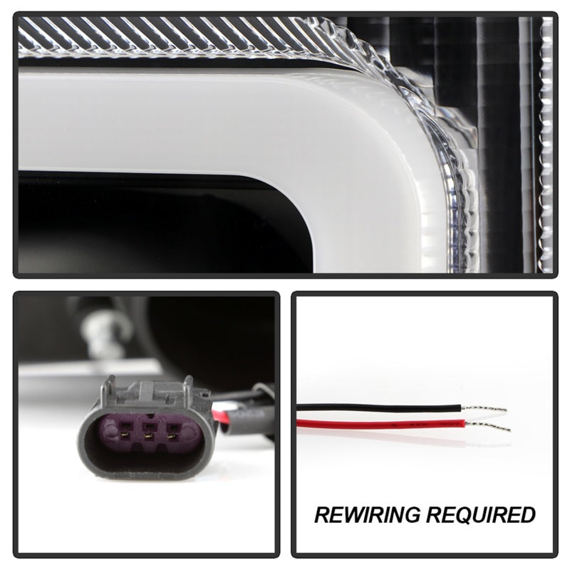 Spyder 17-18 Ford F250/F350/F450 Halogen Model Only -White Light Bar- Black- PRO-YD-FS17HALSI-BK Spyder 17-18 Ford F250/F350/F450 Halogen Model Only -White Light Bar- Black- PRO-YD-FS17HALSI-BK