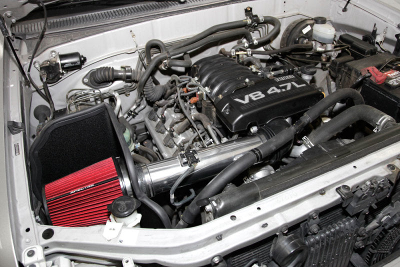 Spectre 05-07 Toyota Sequoia V8-4.7L F/I Air Intake Kit - Polished w/Red Filter Spectre 05-07 Toyota Sequoia V8-4.7L F/I Air Intake Kit - Polished w/Red Filter