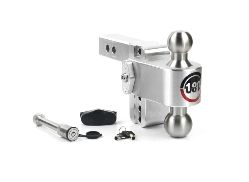 Weigh Safe 180 Hitch 4in Drop Hitch & 2in Shank (10K/12.5K GTWR) w/WS05 - Aluminum Weigh Safe 180 Hitch 4in Drop Hitch & 2in Shank (10K/12.5K GTWR) w/WS05 - Aluminum