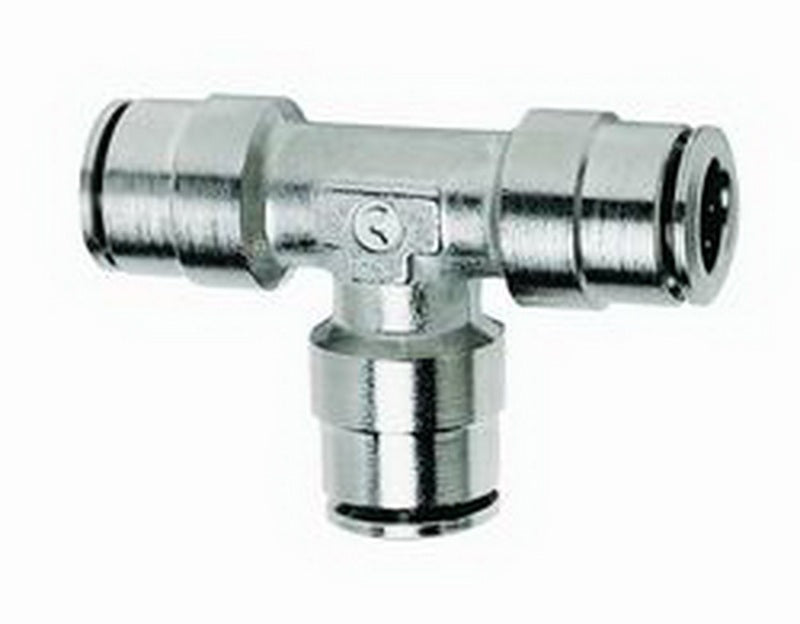 Firestone Union Tee 1/4in. Nickel Push-Lock Air Fitting - 25 Pack (WR17603025) Firestone Union Tee 1/4in. Nickel Push-Lock Air Fitting - 25 Pack (WR17603025)