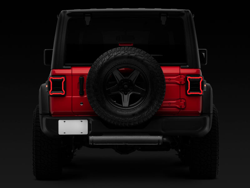 Raxiom 18-22 Jeep Wrangler JL LED Tail Lights- Black Housing (Smoked Lens) Raxiom 18-22 Jeep Wrangler JL LED Tail Lights- Black Housing (Smoked Lens)