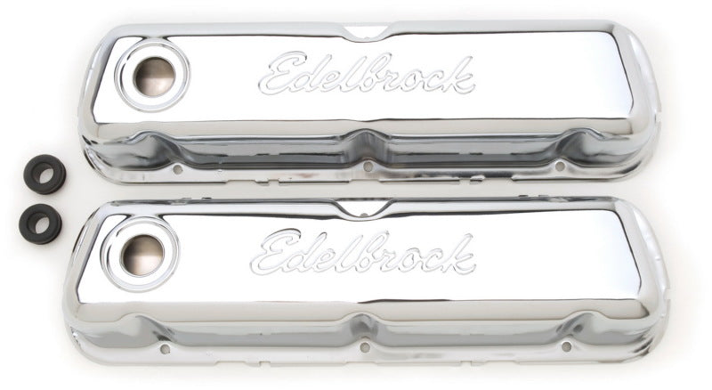 Edelbrock Valve Cover Signature Series Ford 260-289-302-351W CI V8 Chrome Edelbrock Valve Cover Signature Series Ford 260-289-302-351W CI V8 Chrome