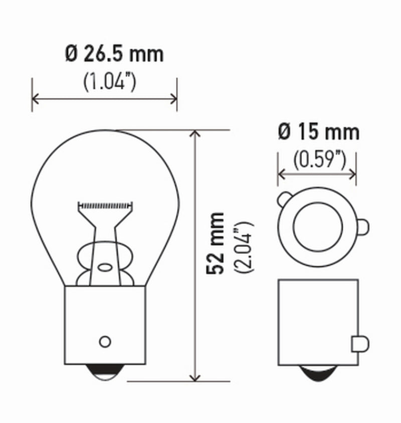 Hella Bulb 7507 12V 21W Bau15S S8 Namber (2) Hella Bulb 7507 12V 21W Bau15S S8 Namber (2)